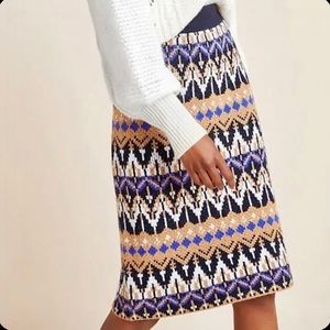 New NWT Anthropologie “Saoirse” Sweater Midi Skirt M medium Fair Isle pattern